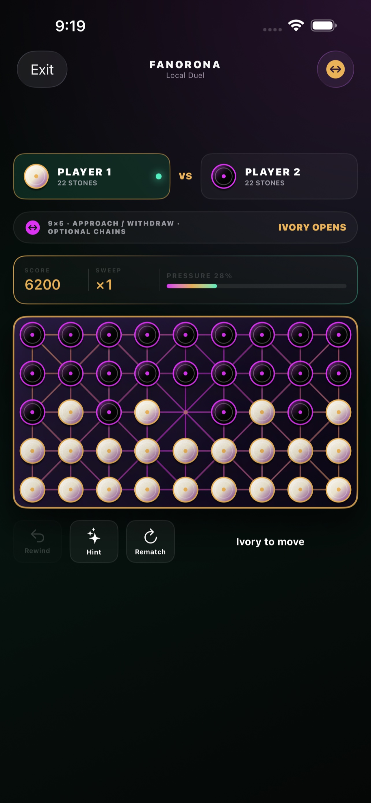 Real Table of Worlds iOS screenshot: Authentic rules, immediate response.